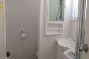 Shower, towels, soap