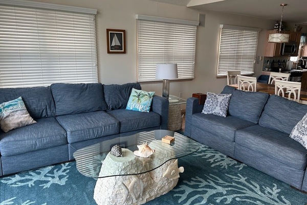 LoveSac deep seating for at least 5 adults!