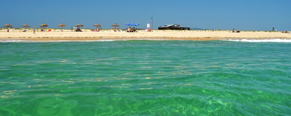 Chaises longues, serviettes de plage