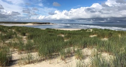 Bungalow an den Dünen: Großzügiger Garten mit BBQ, Stuga und BBQs sowie Sauna