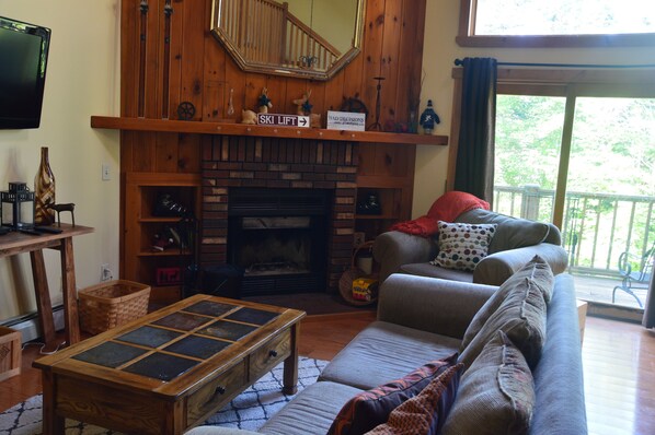 TV, fireplace, DVD player