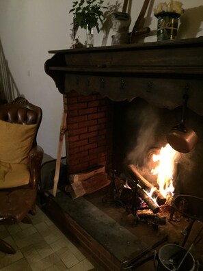 Interior - Gîte de l'arac, Comfortable house with fireplace. Mountain view, (Massat)