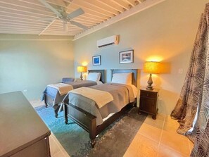 2 bedrooms, desk, iron/ironing board, travel crib