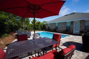 Piscine extérieure, piscine chauffée