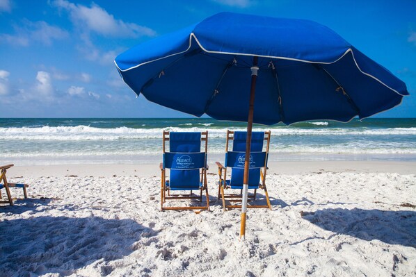 Beach nearby, sun-loungers