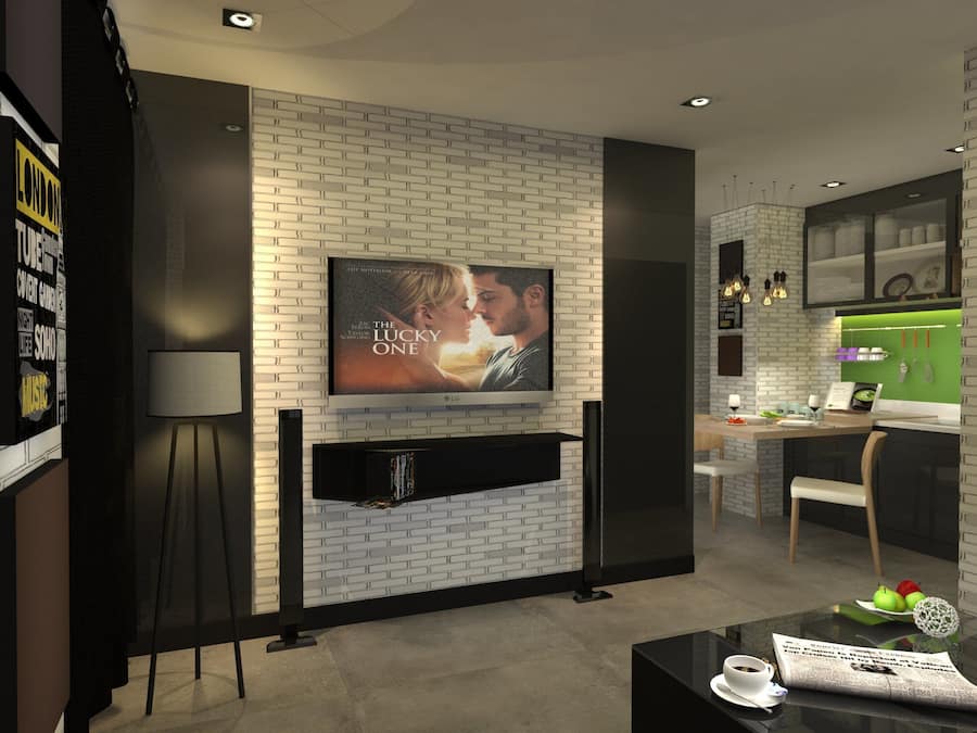 Quarto casal família | Sala de estar | TV de tela plana