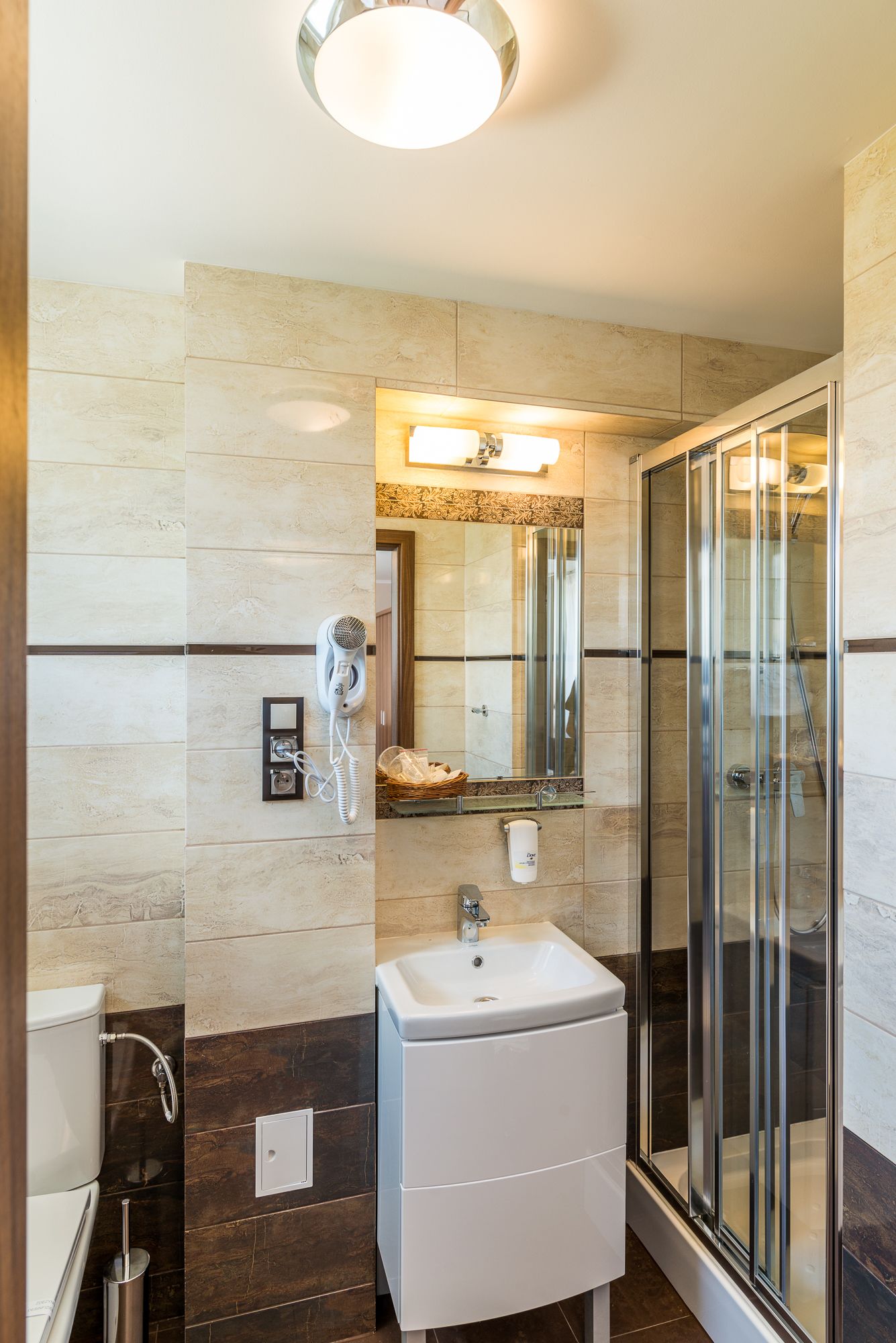 free toiletries, hair dryer, bathrobes, towels