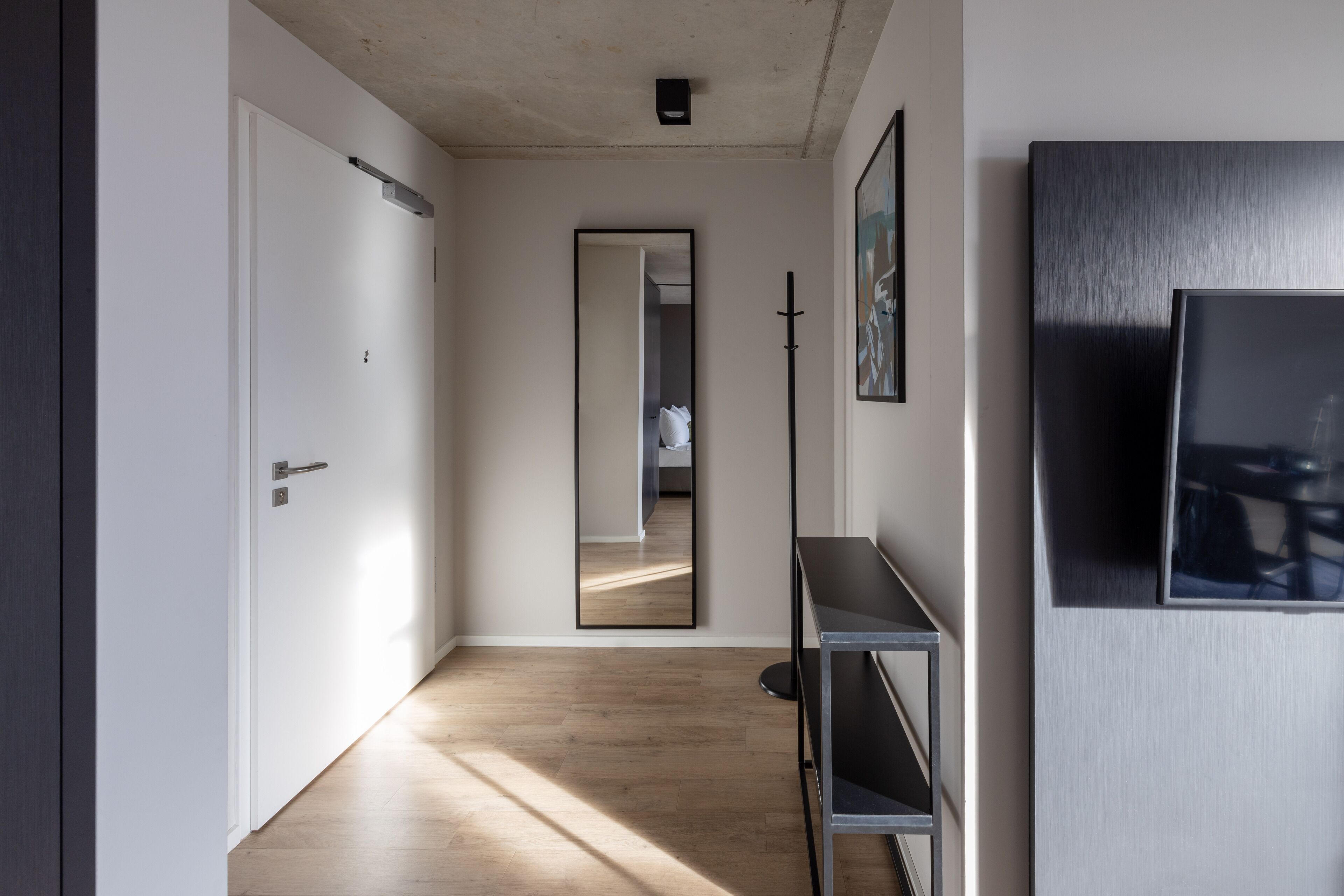 Medium Studio with Kitchen and Balcony | Living area | 43-inch flat-screen TV with cable channels, TV, streaming services