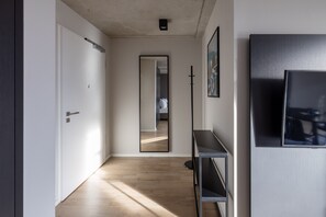 Medium Studio with Kitchen and Balcony | Living area | 43-inch flat-screen TV with cable channels, TV, streaming services - Numa Munich Stark (Munich)