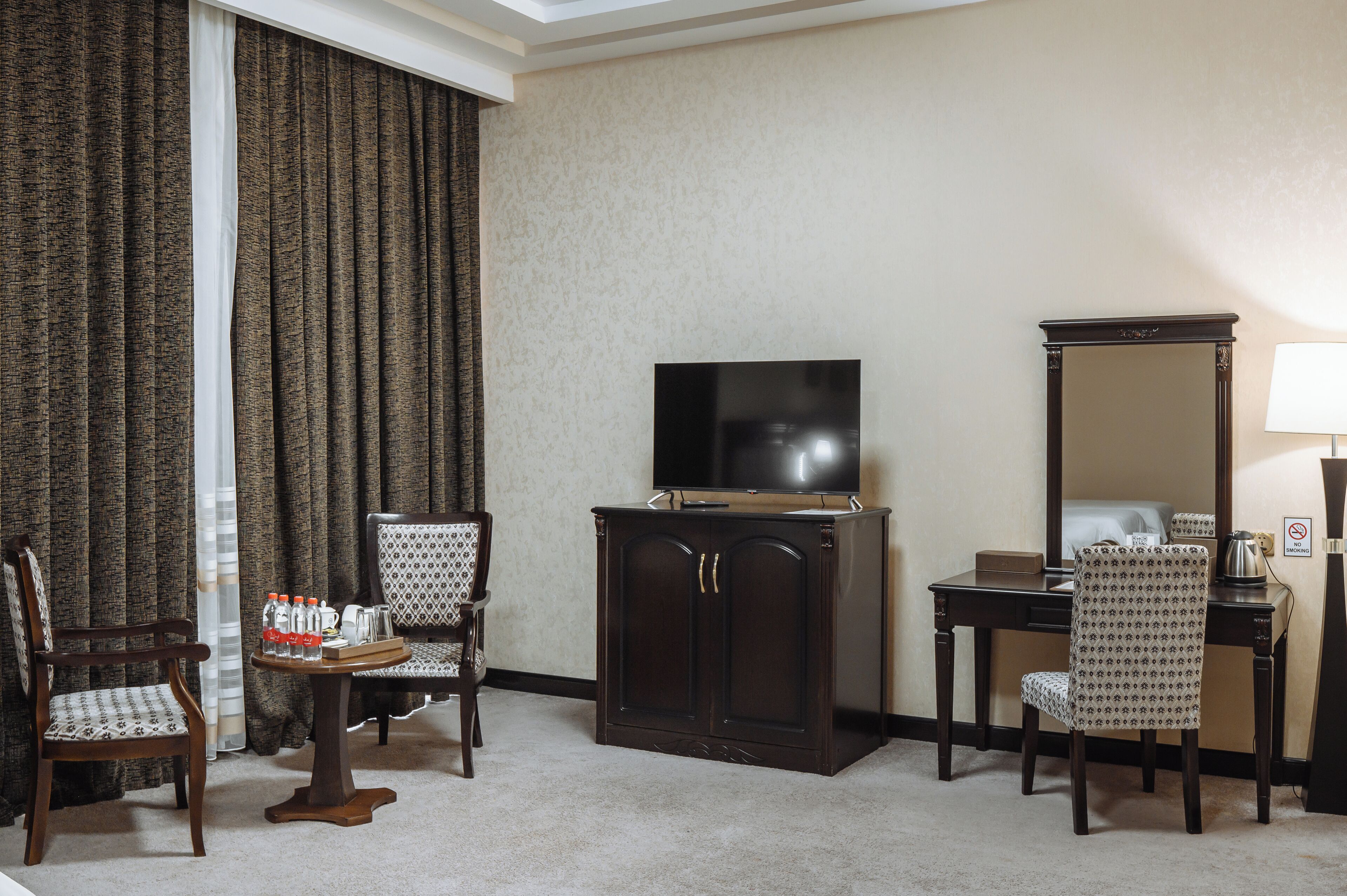 standard quadruple room | living area | 43-cm smart tv with cable channels, tv