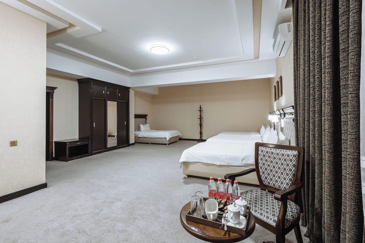 standard quadruple room | premium bedding, minibar, in-room safe, desk