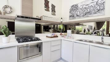 Luxury Villa, 2 Bedrooms, Private Pool | Private kitchenette | Full-size fridge, microwave, stovetop, coffee/tea maker