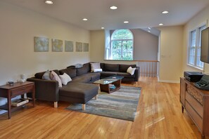 Smart TV, fireplace, Netflix, books