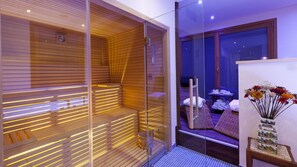 Een sauna, een bubbelbad, een stoombad