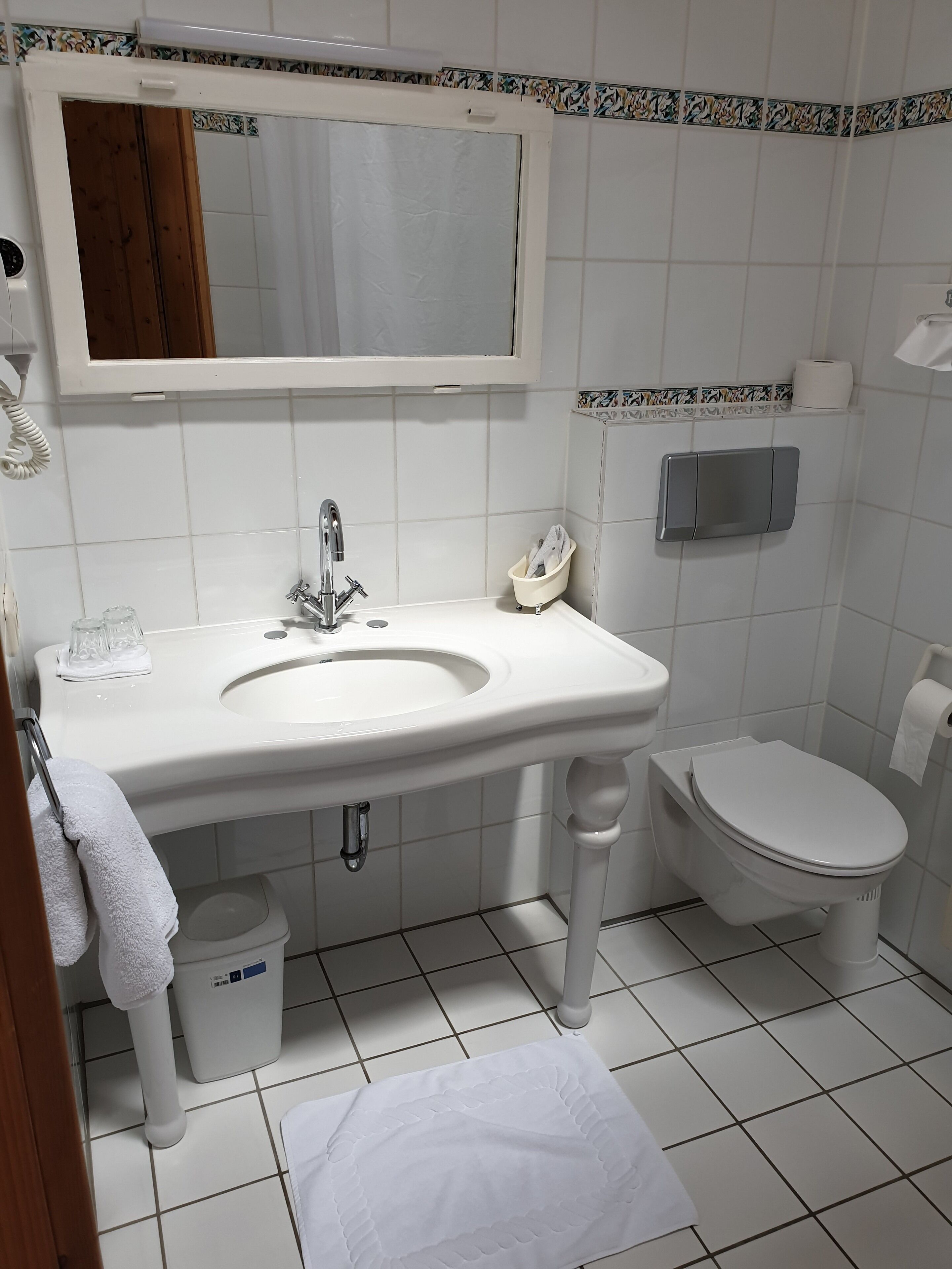 free toiletries, hair dryer, towels