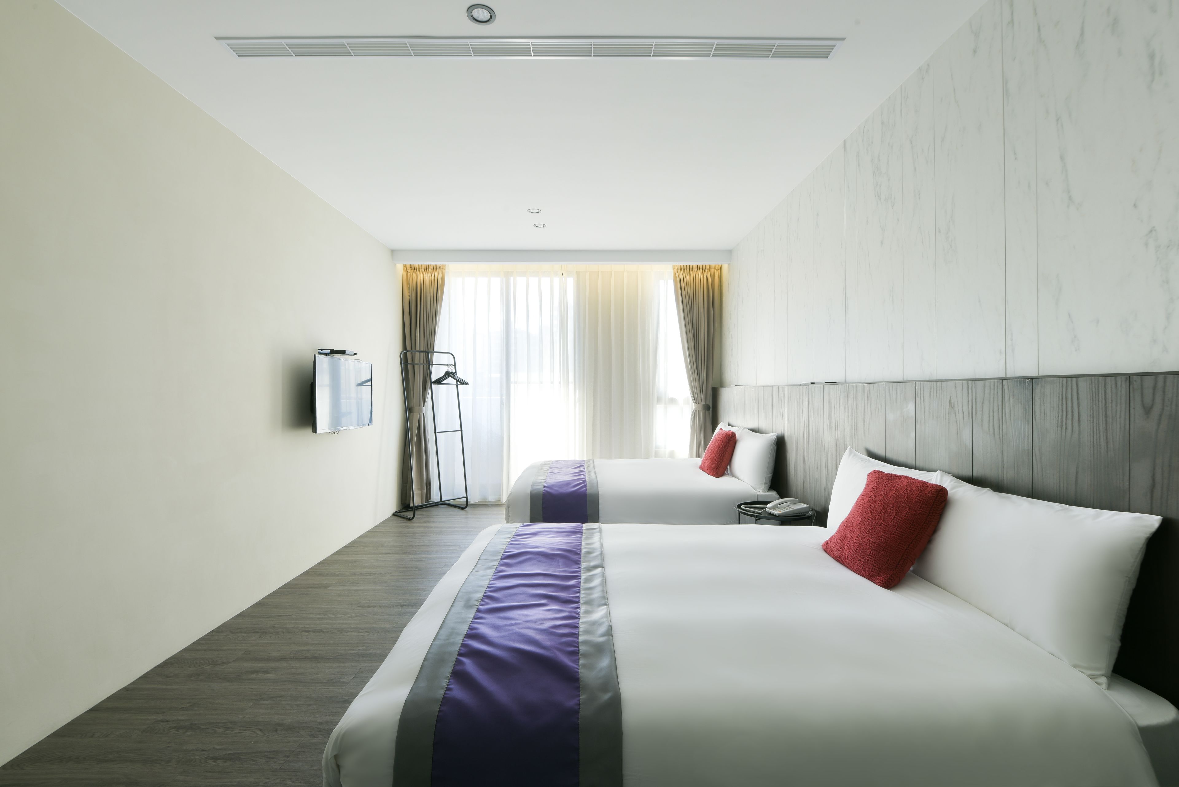 superior quadruple room, 2 double beds | desk, blackout curtains, free wifi, bed sheets