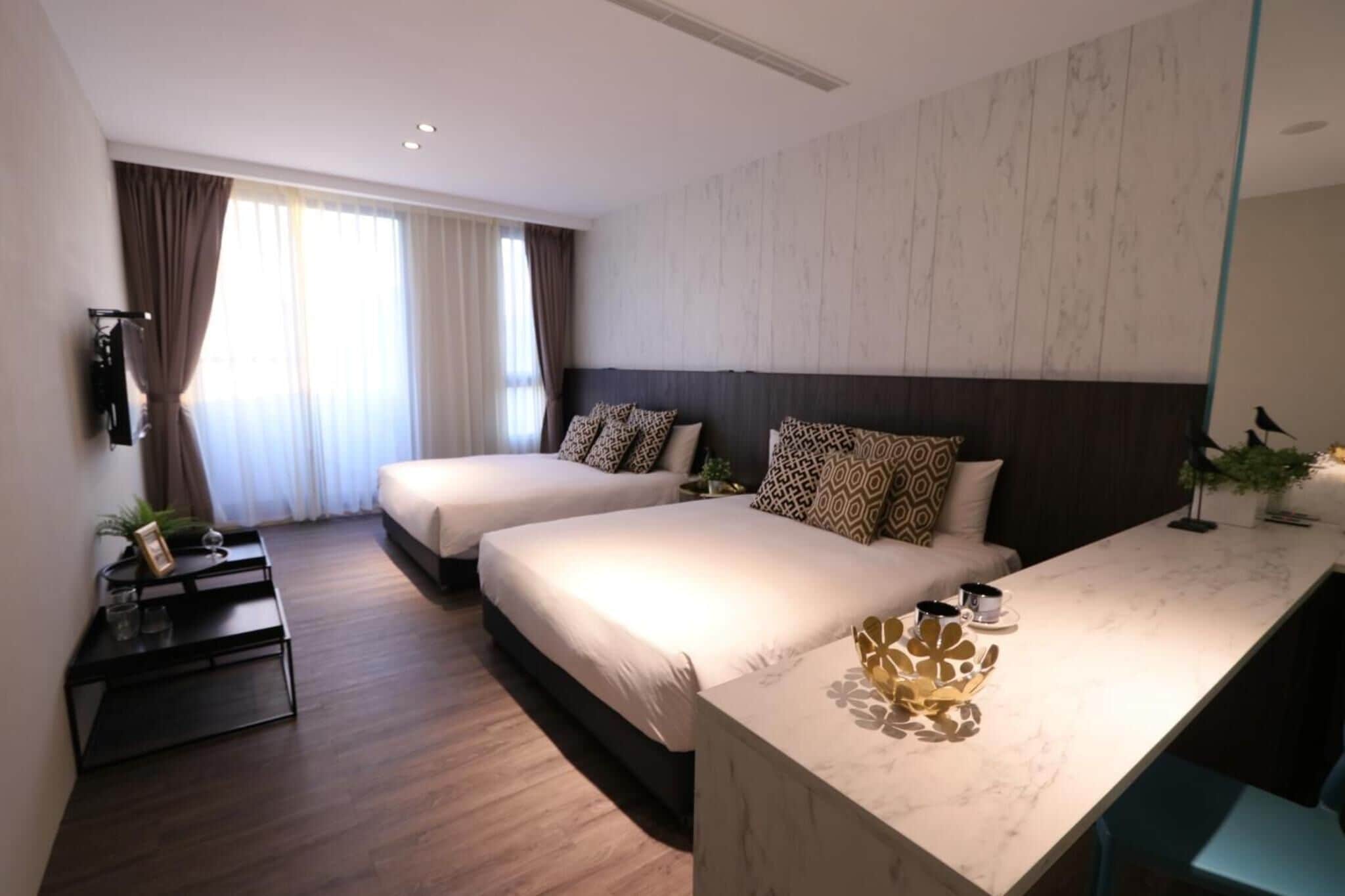 Desk, blackout curtains, free WiFi, bed sheets