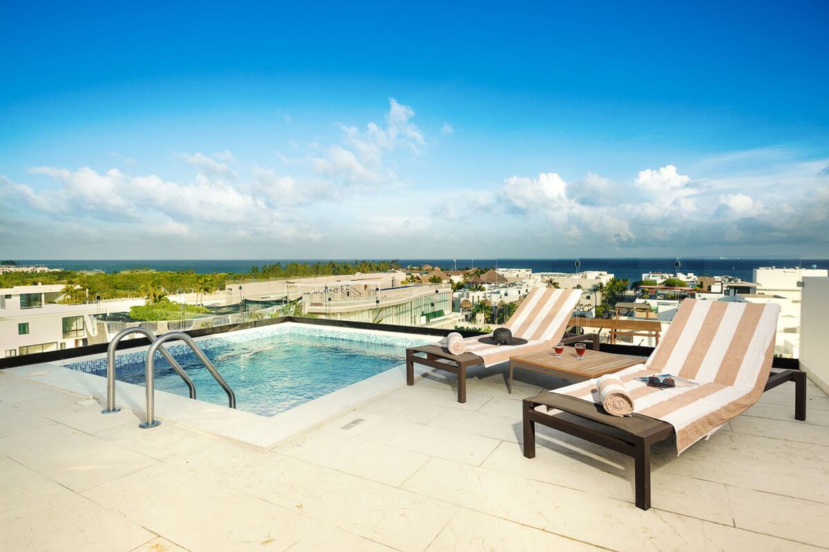 Suite Junior, 3 camere da letto, vista piscina | Vista dalla camera
