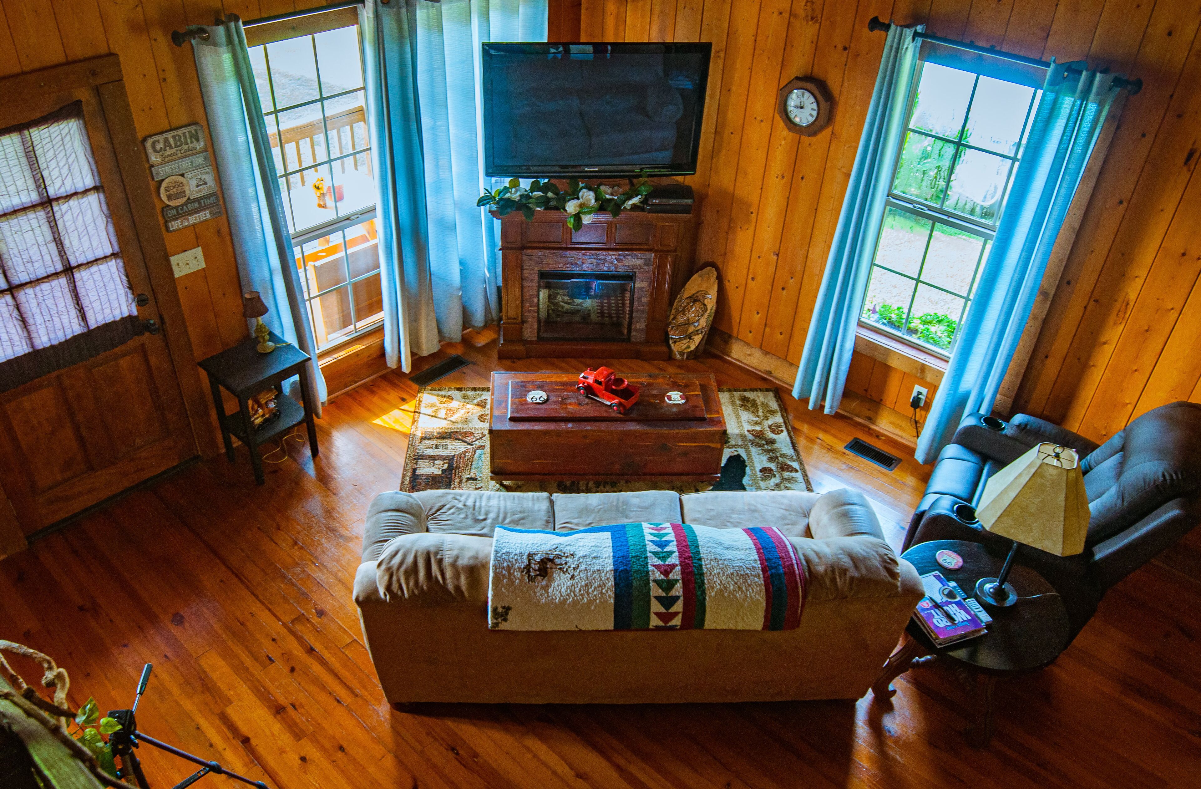 TV, fireplace, DVD player
