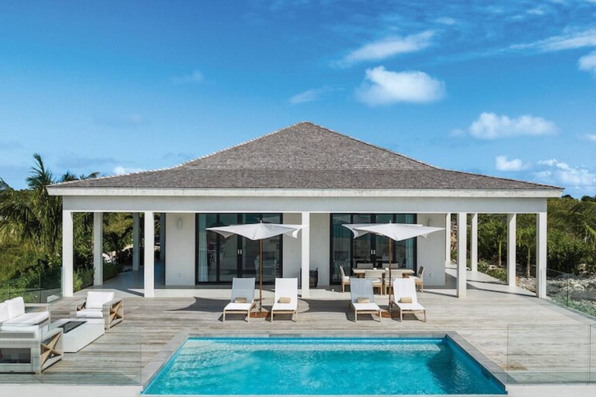 Bungalow Luxury, 2 camere da letto, piscina privata, di fronte alla spiaggia (Sunset Point) | 4 camere, biancheria in cotone egiziano