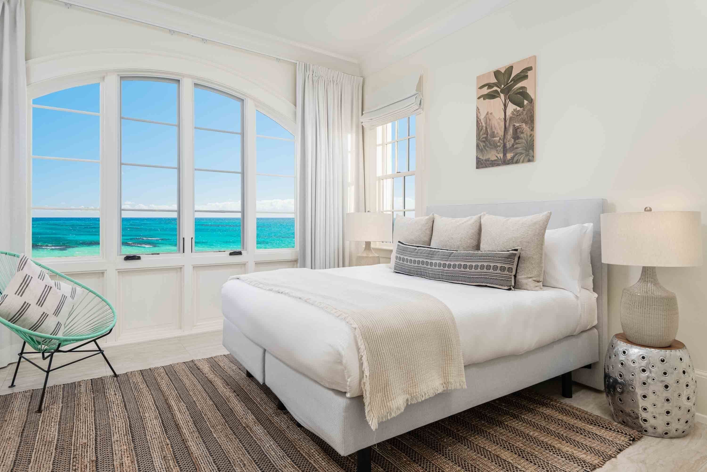 Luxury-Villa, 3 Schlafzimmer, eigener Pool, Meerblick (Neptune) | Bettwäsche aus ägyptischer Baumwolle, hochwertige Bettwaren