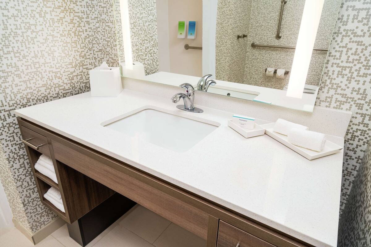 free toiletries, hair dryer, towels