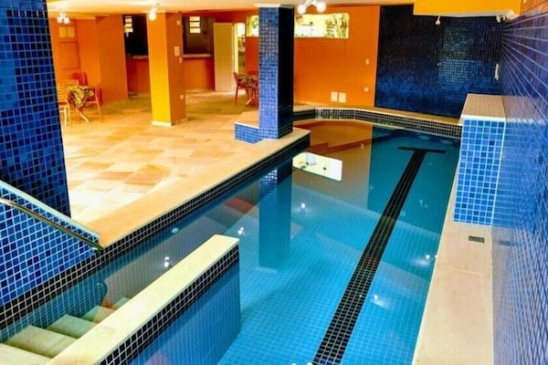 Indoor pool, outdoor pool, open 2:00 PM to 8:30 PM, sun loungers