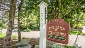 A sign for 'The Barn at Strasburg' indicating it offers bed and breakfast services. - The Barn at Strasburg B&B (Strasburg)