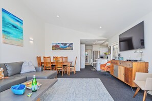 Exclusive Apartment, 3 Bedrooms | Living area | 43-inch flat-screen TV with digital channels, TV