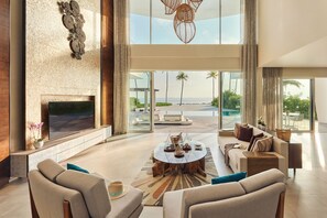 Room, 3 Bedrooms, Private Pool (Olhahali Beach Retreat) | Living area | Smart TV, books