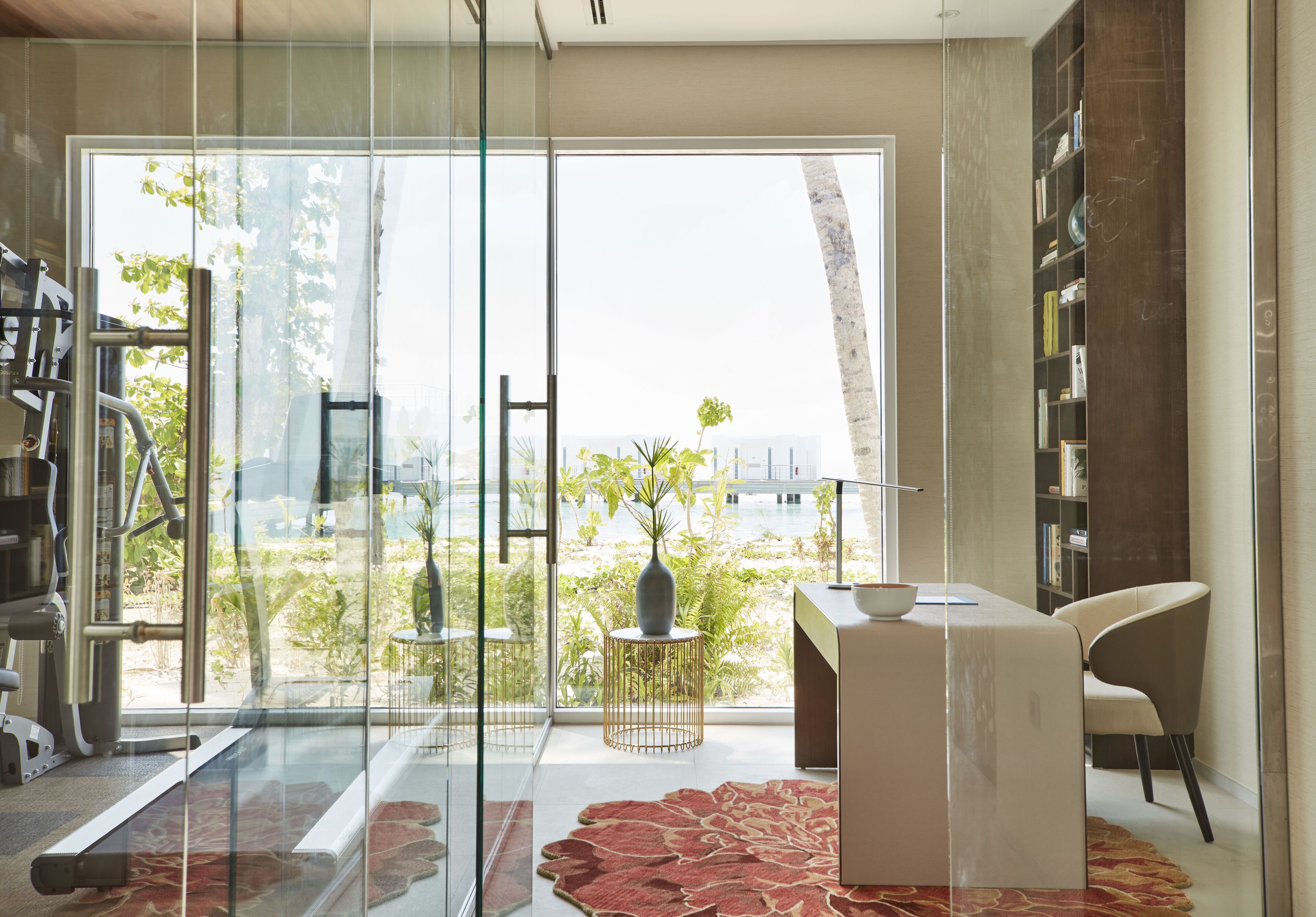 room, 3 bedrooms, private pool (olhahali beach retreat) | living area | smart tv, books