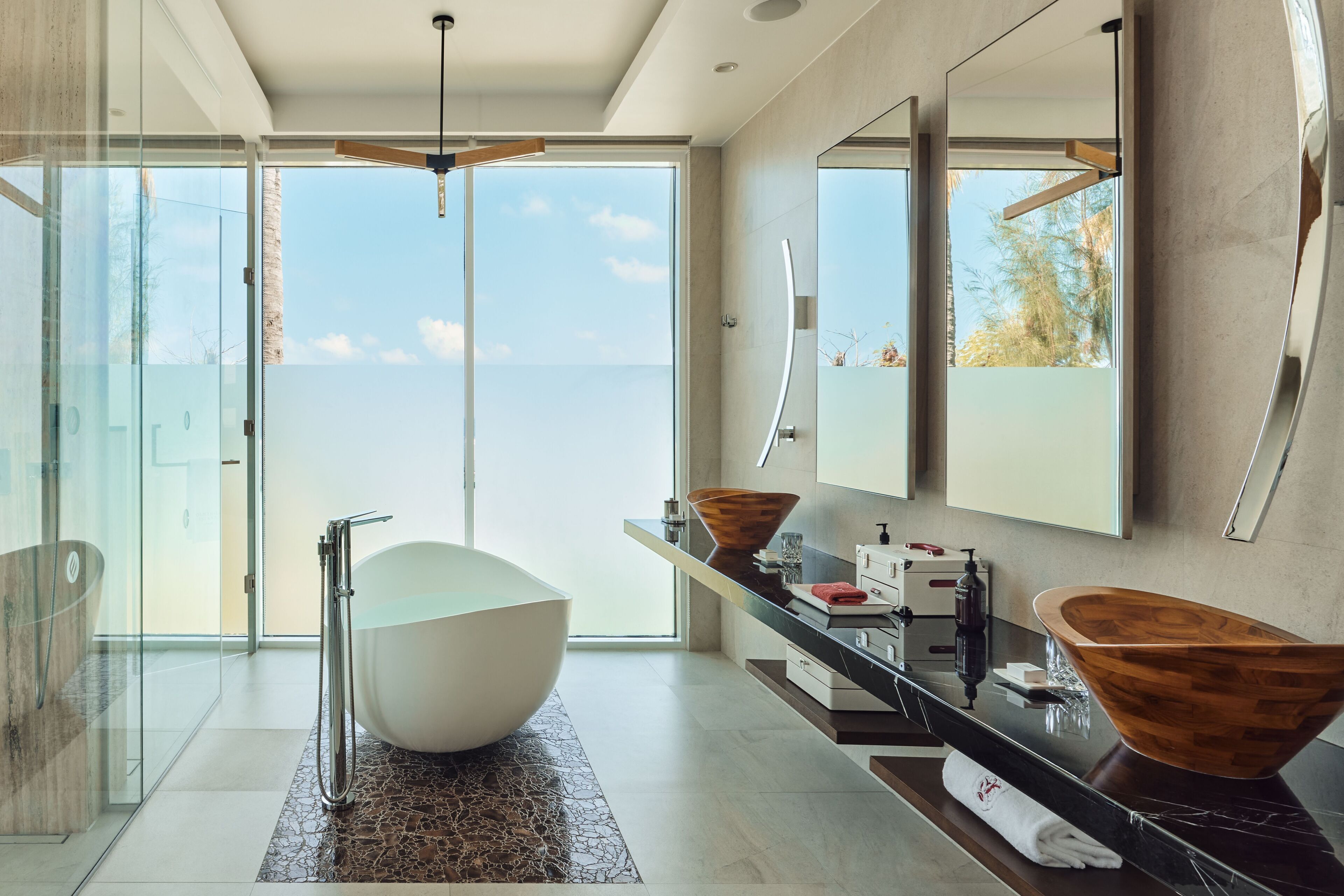 room, 3 bedrooms, private pool (olhahali beach retreat) | bathroom | separate bathtub and shower, deep-soaking bathtub, rainfall showerhead