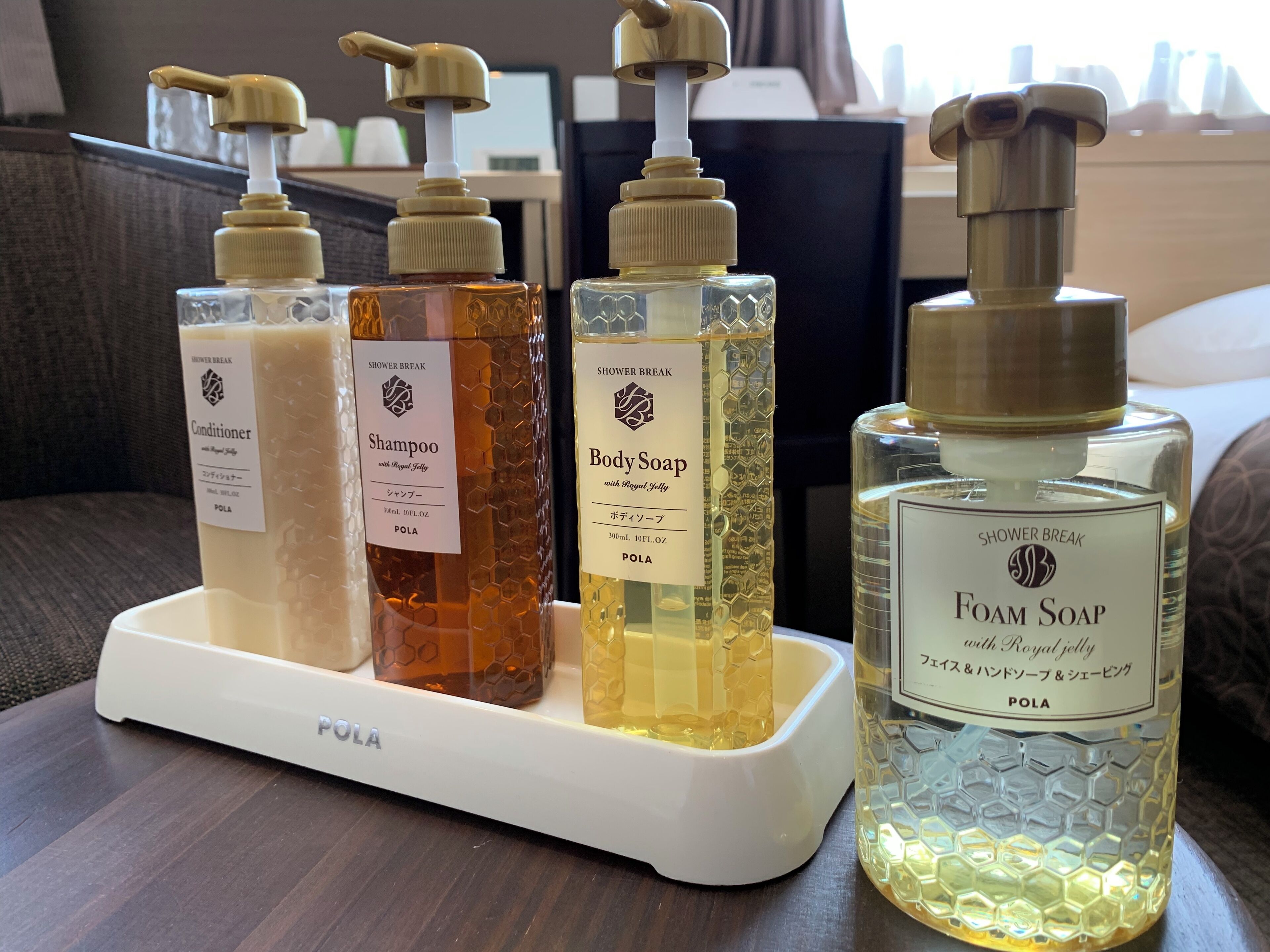 free toiletries, hair dryer, slippers, bidet