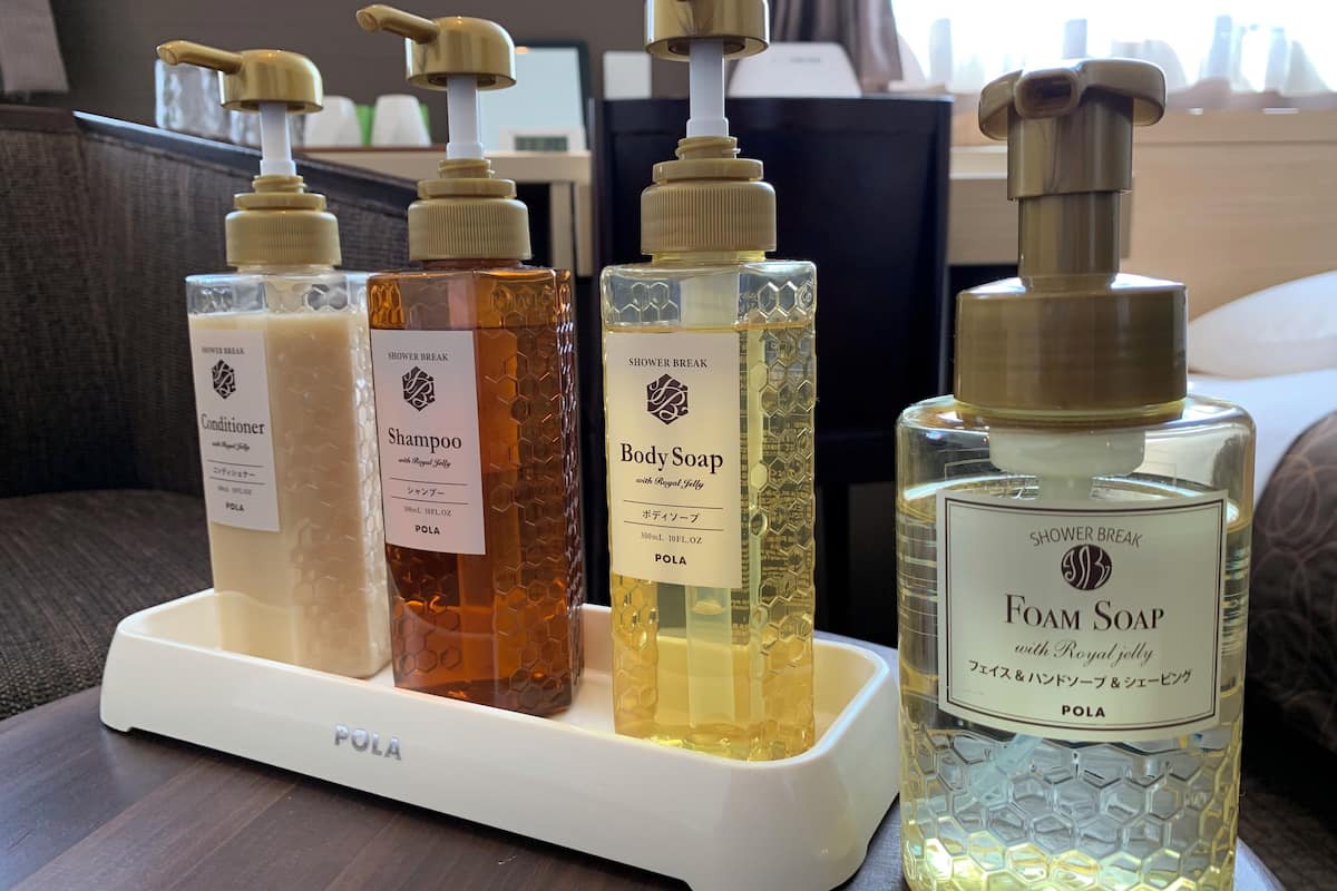 free toiletries, hair dryer, slippers, bidet