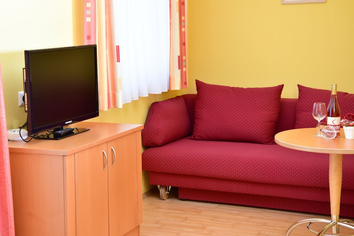 Chambre Double Premium | Salle de séjour | Télévision à écran plat