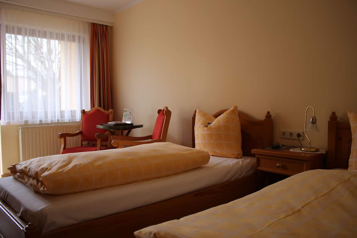 Blackout curtains, iron/ironing board, free WiFi, bed sheets
