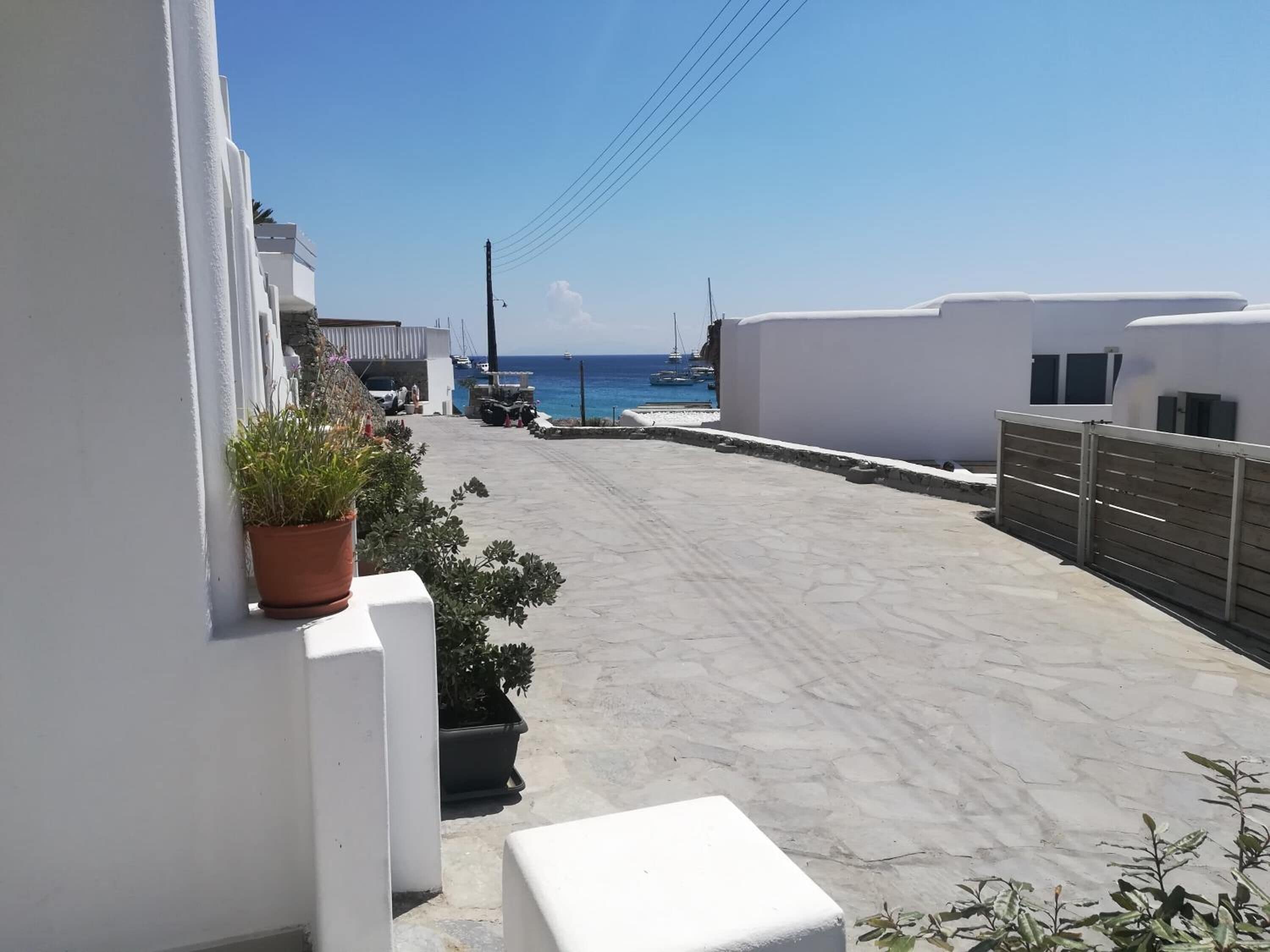 standard twin room, partial sea view | view from room