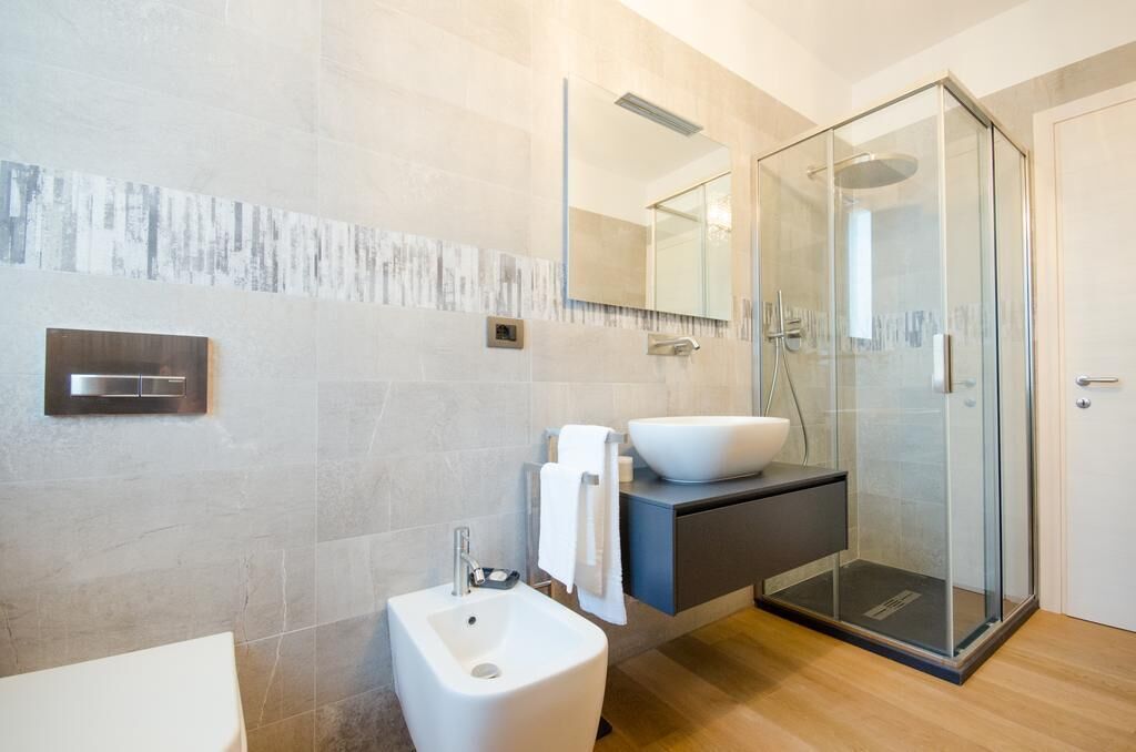 Shower, rainfall showerhead, hair dryer, bidet
