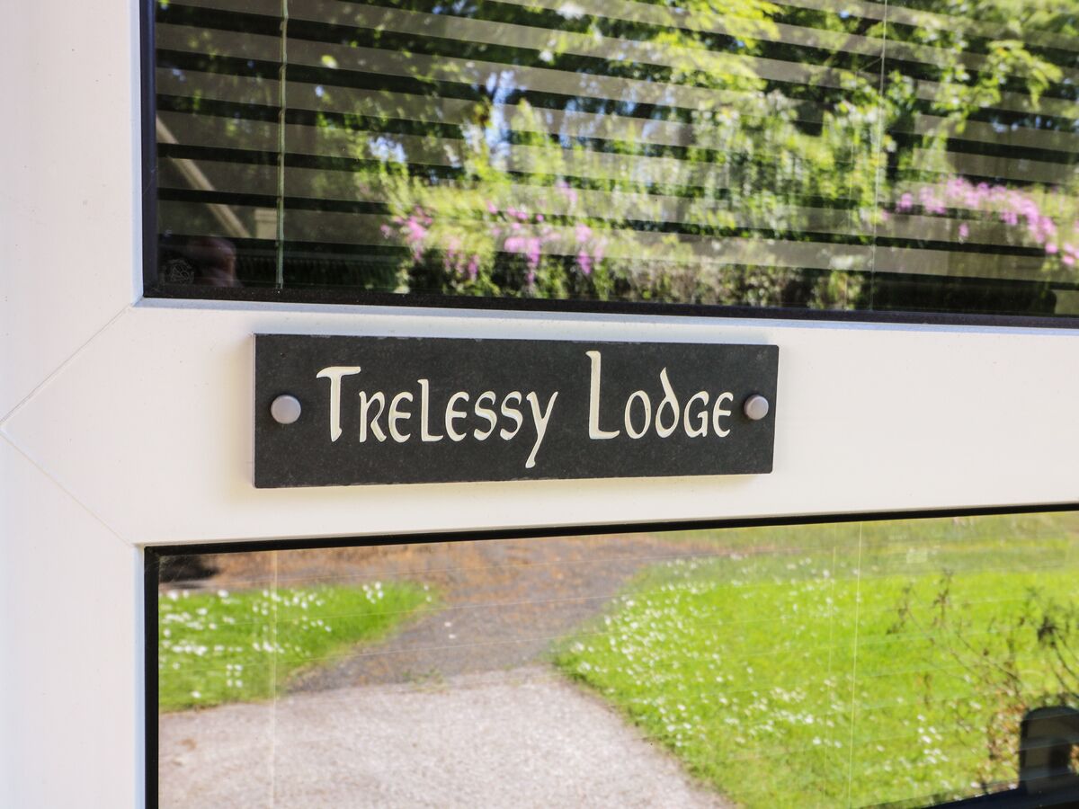 A sign for TreLessey Lodge.