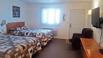 Room, 2 Queen Beds, Non Smoking, Refrigerator | Desk, laptop workspace, blackout drapes, iron/ironing board