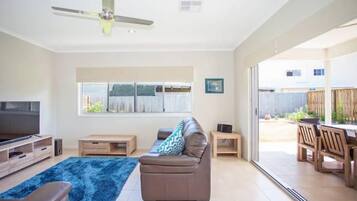 LCD TV, Netflix, DVD player, toys