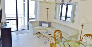 Flat-screen TV, DVD player