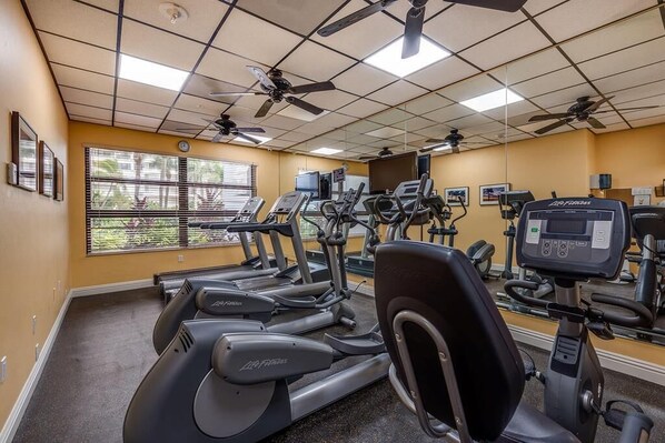 Fitness facility - Beachfront 2BR/2BA condo in Marco Island with heated pool, WiFi, and balcony views. (Marco Island)