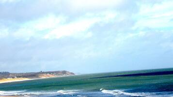 Plage à proximité, chaises longues, serviettes de plage
