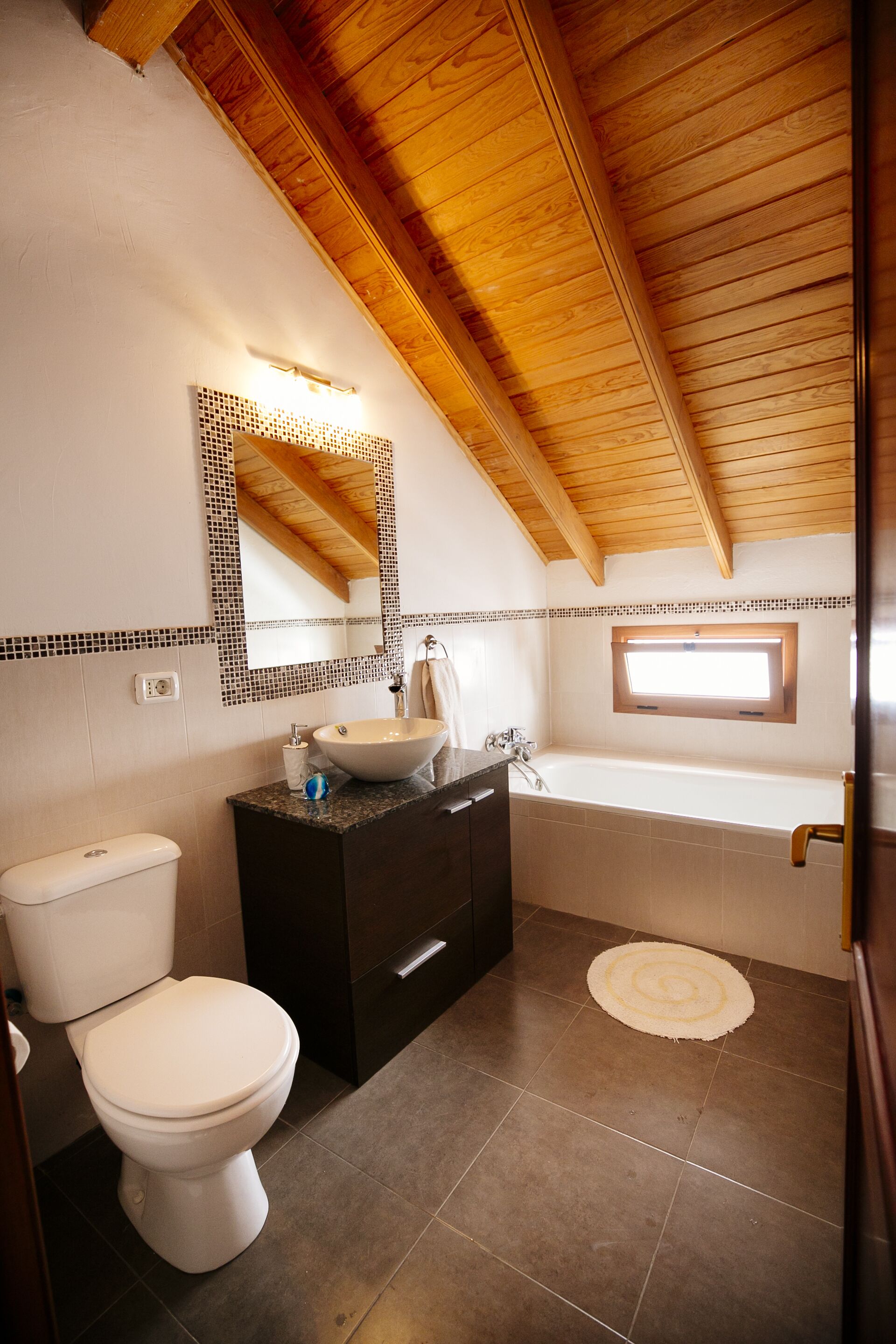 Combined shower/bathtub, hair dryer, towels, shampoo