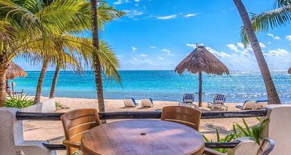 Walk onto the beach from your patio door! AC, WiFi, great for families!