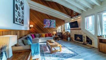 Smart TV, fireplace, video games, table football