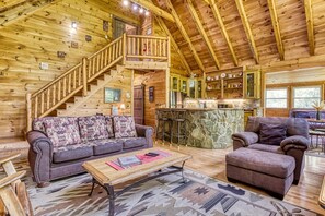 TV, fireplace, video games