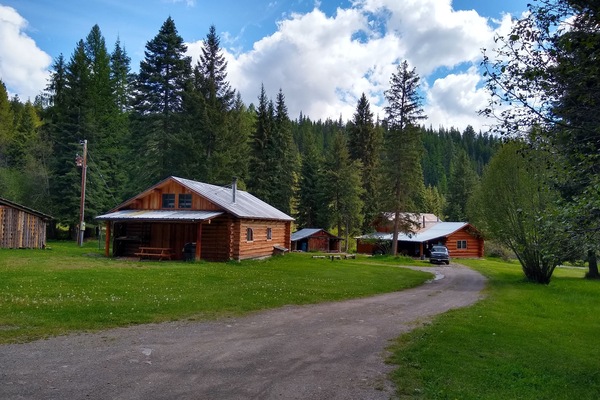 Guest cabin, with host cabin behind it.