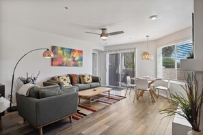 TV, fireplace, DVD player